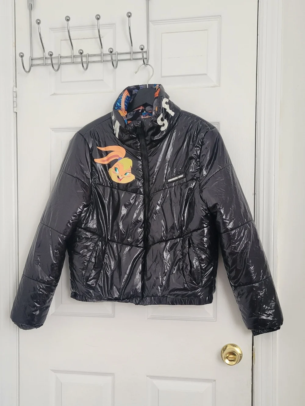 LOONEY TUNES Girl Black Puffer Jacket with Bunny Graphic
